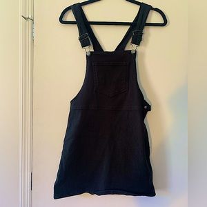 Denim overall mini dress